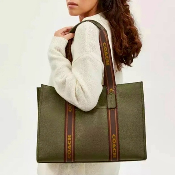 Coach Handbags - COACH Large Smith Tote Gunmetal Olive Drab CM716
